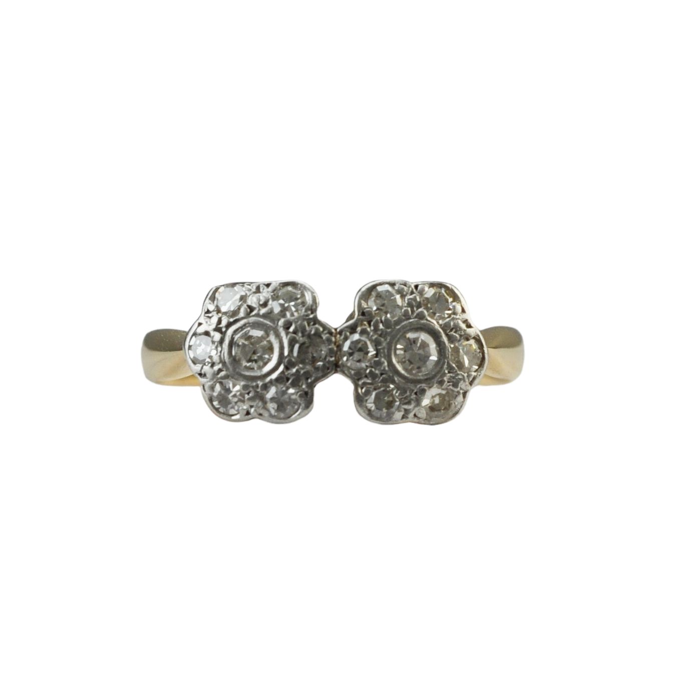 Vintage double daisy cluster ring