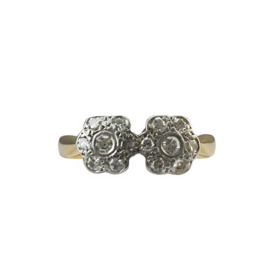 Vintage double daisy cluster ring
