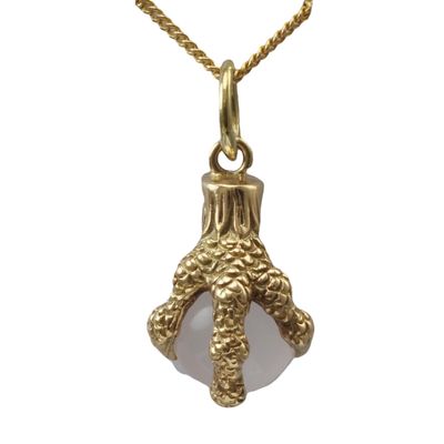 Vintage Rose Quartz Claw Pendant