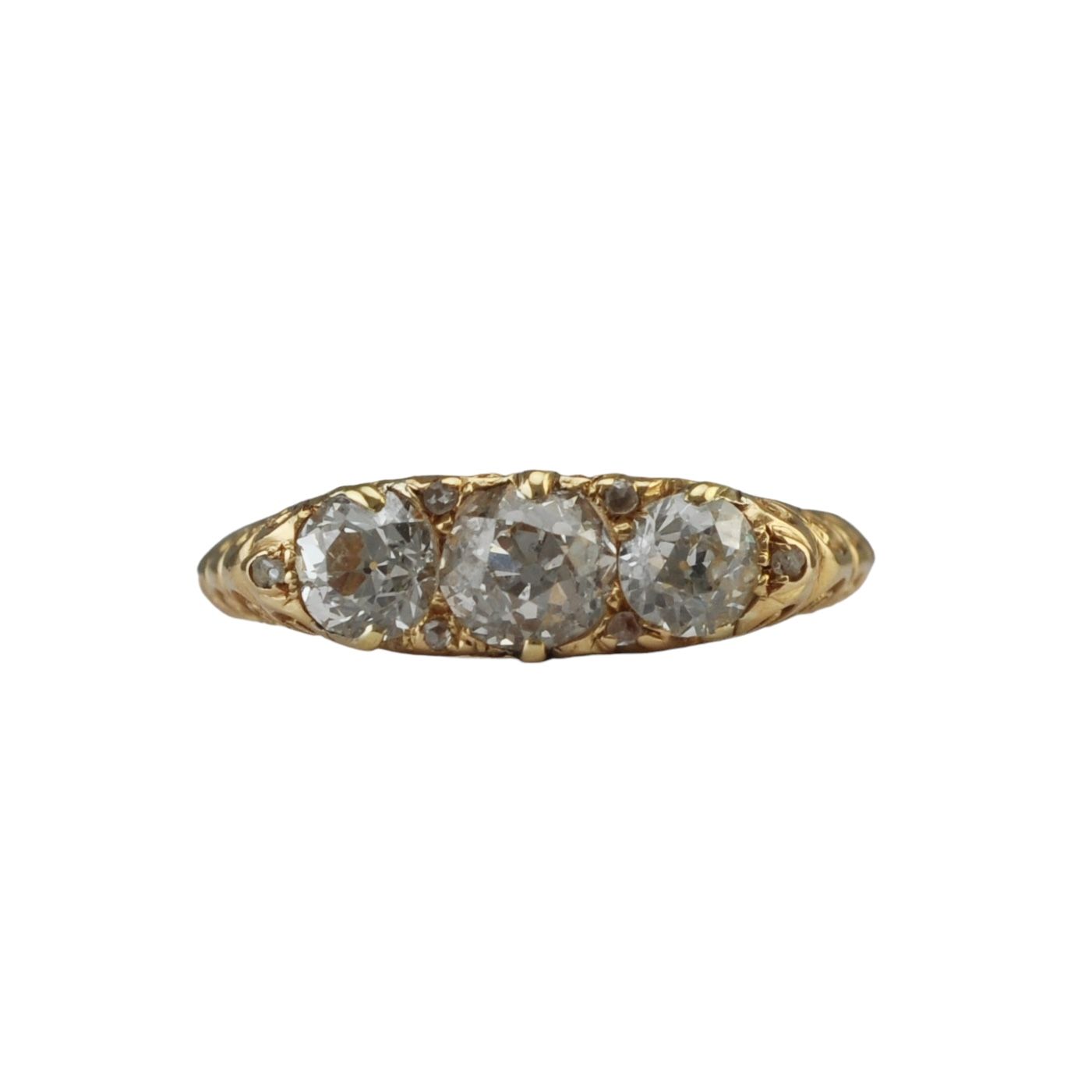 Antique three stone diamond ring