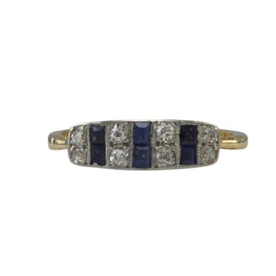 Edwardian Sapphire and Diamond Ring