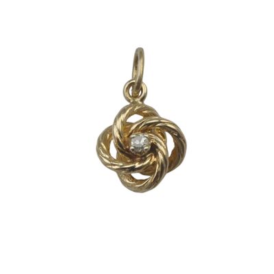 9ct Gold Diamond Knot Pendant