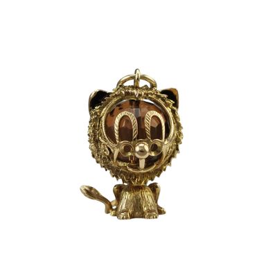 9ct Gold Smokey Quartz Lion Charm