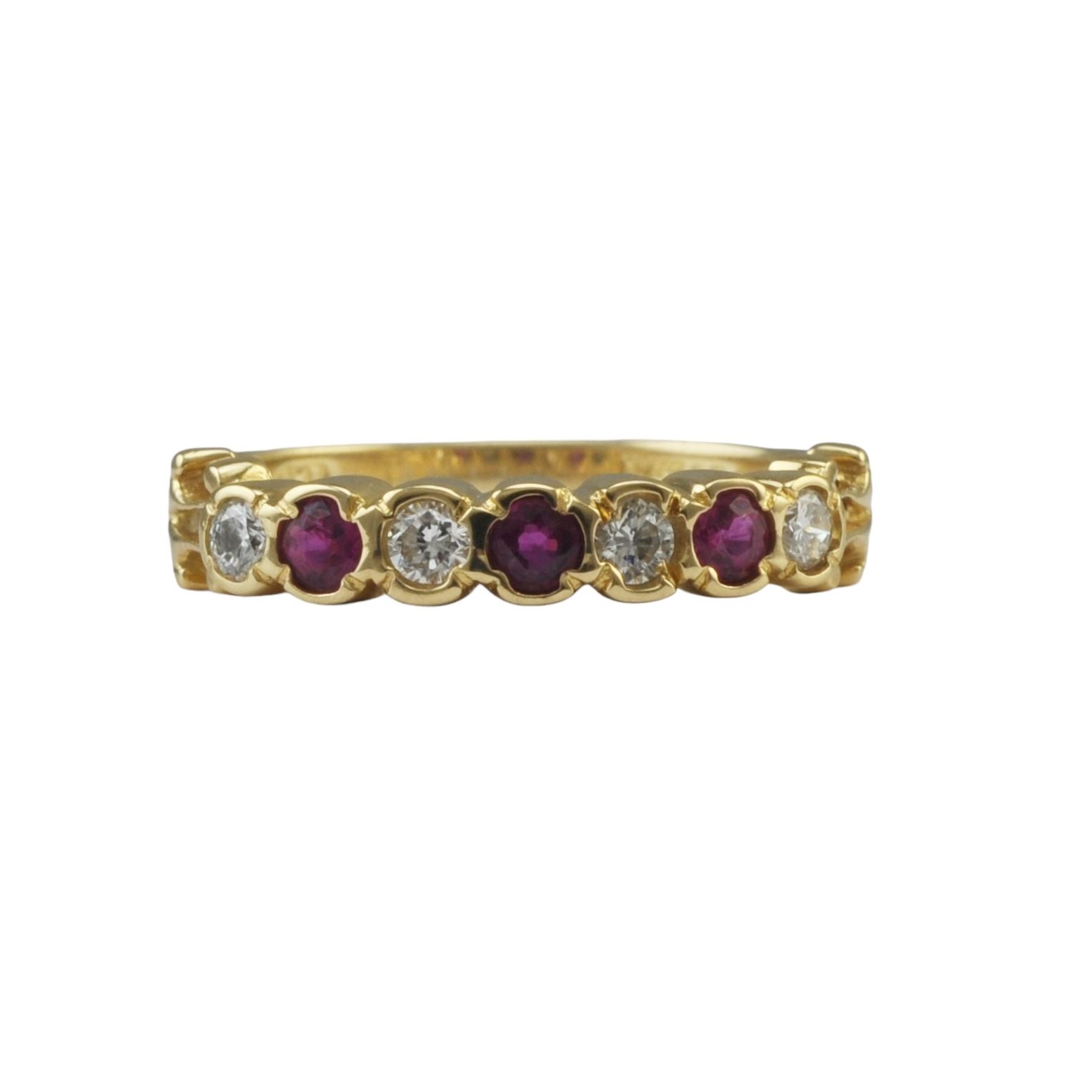 18ct Ruby & Diamond Seven Stone Ring