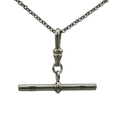Diamond Set Silver T Bar