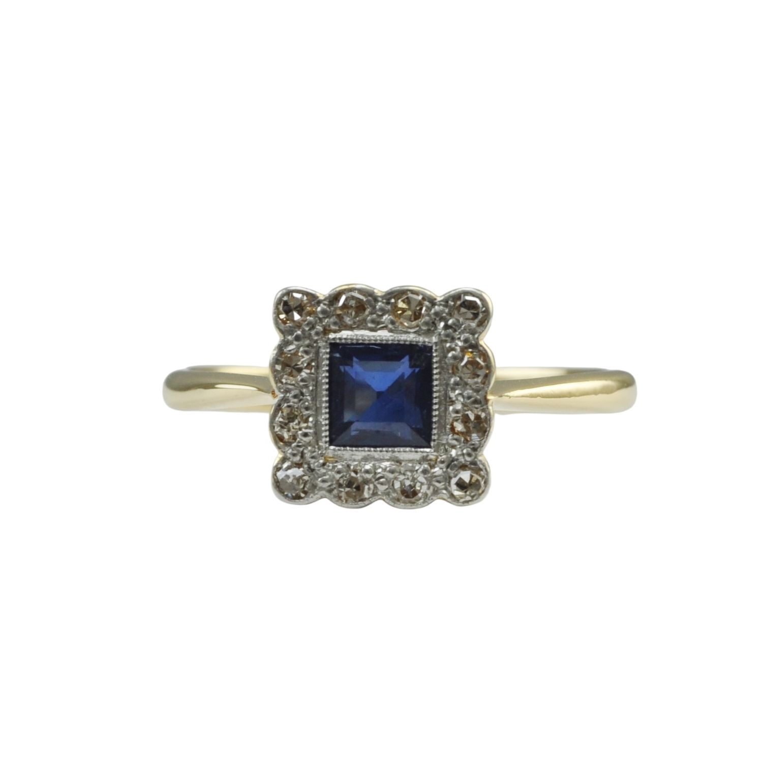 18ct Gold & Platinum Sapphire & Diamond Ring
