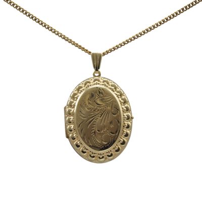 9ct Gold Oval Locket Pendant