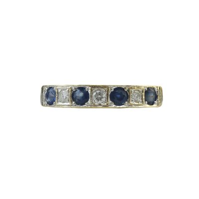 18ct Sapphire and Diamond Half Eternity Ring