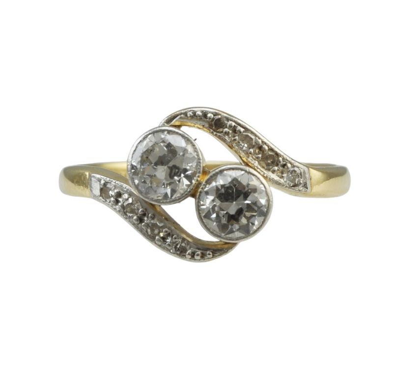 Antique Diamond Crossover Ring