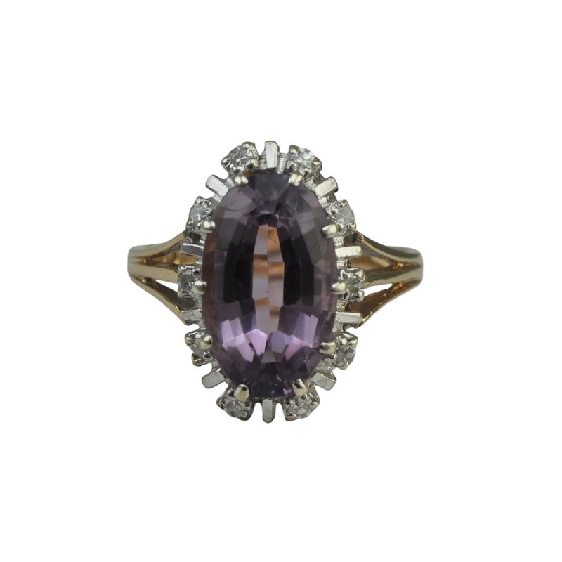 1970s Amethyst and Diamond Dress Ring