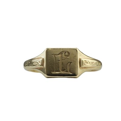 9ct Gold Signet Ring Engraved ‘L’ - SOLD