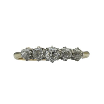 18ct and Platinum Diamond Five Stone Ring