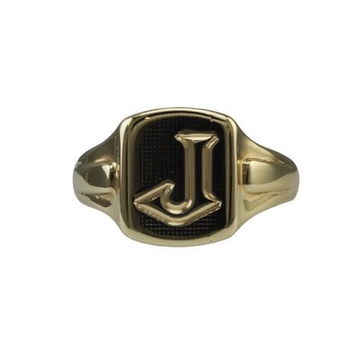 9ct Gold ‘J’ Signet Ring - Reserved