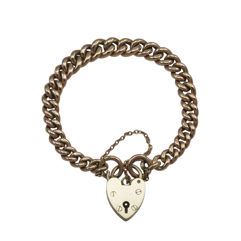 9ct Rose Gold Bracelet and Heart Locket