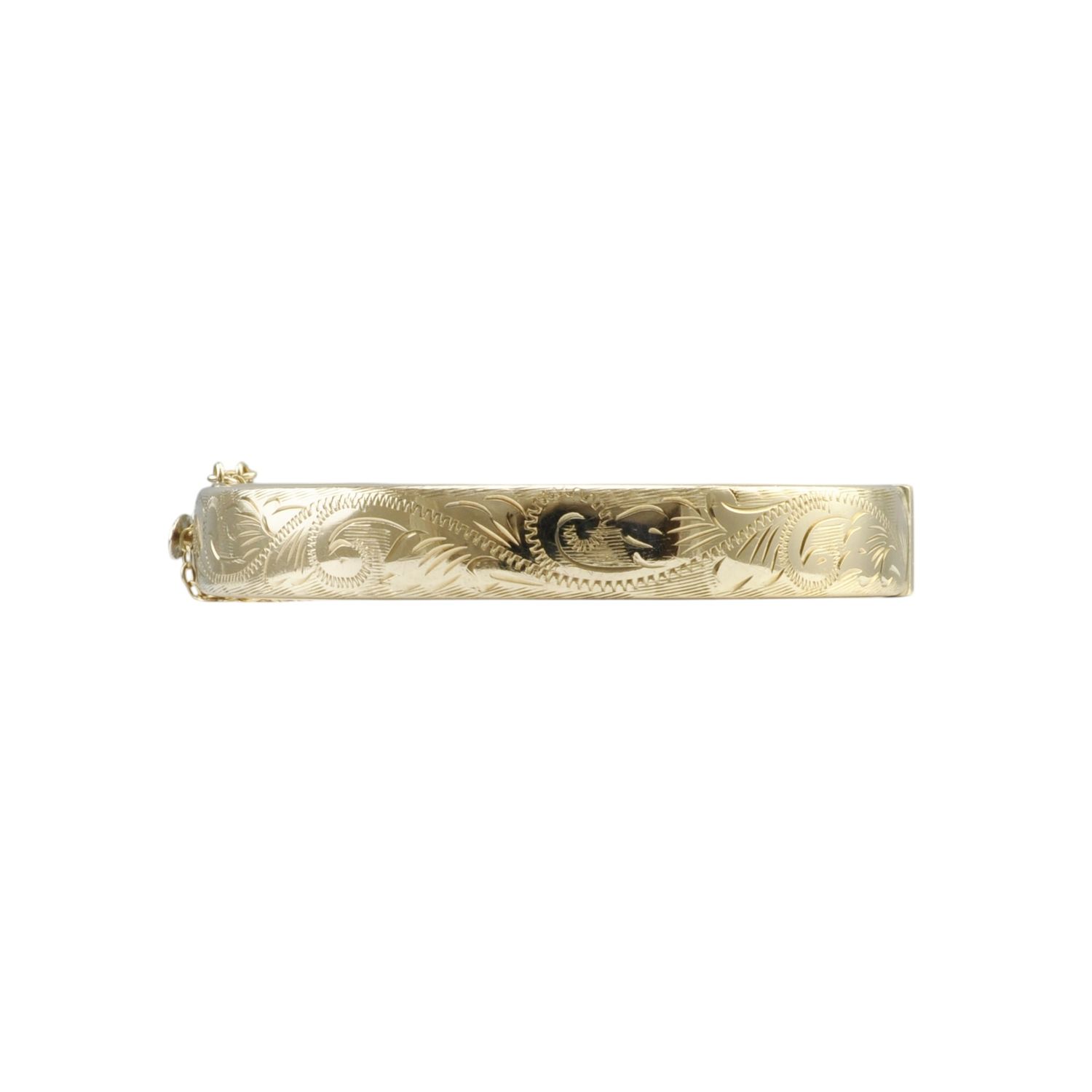 9ct Gold Floral Patterned Bangle