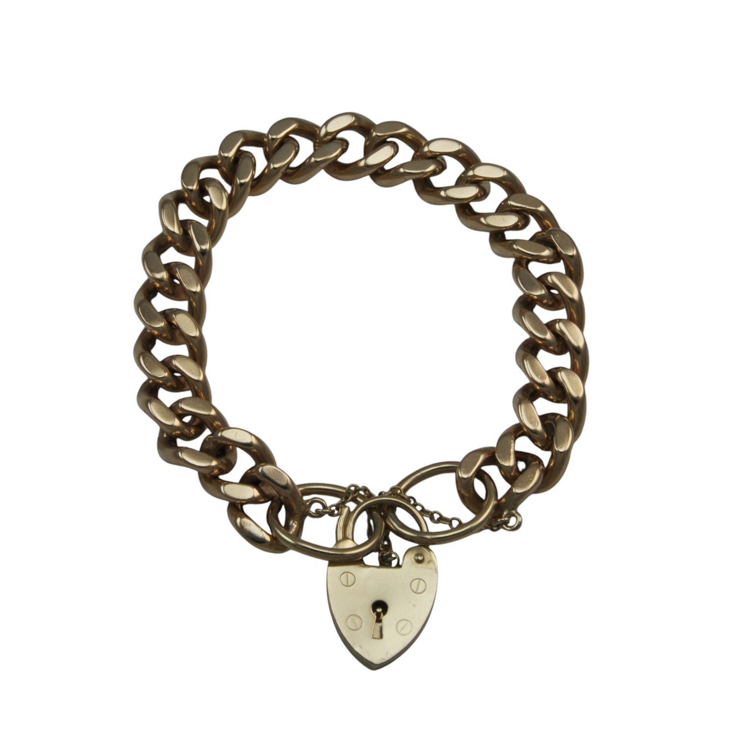 9ct Gold File Curb Heavy Bracelet