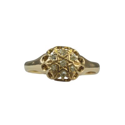 Diamond and 18ct Antique Cluster Ring