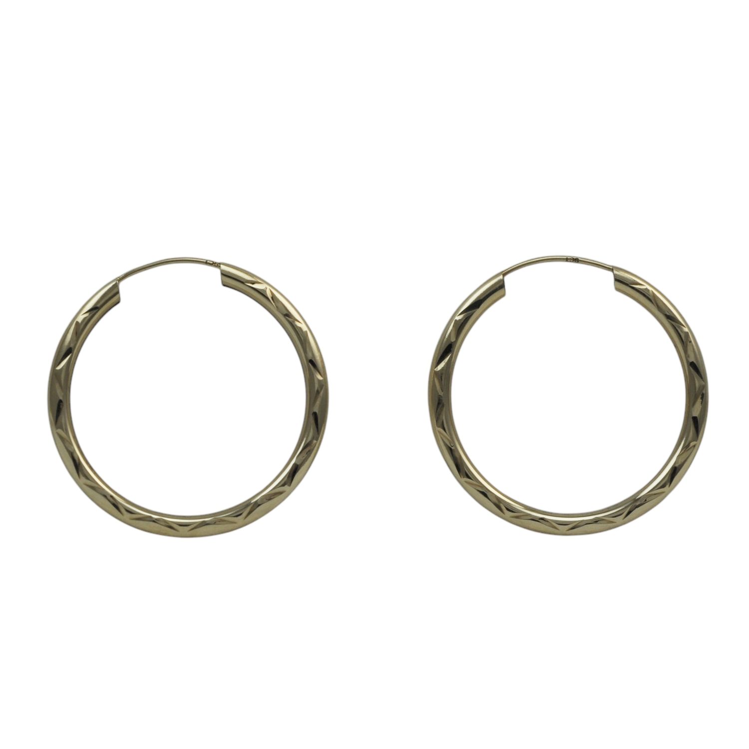 9ct Hollow Zig-Zag Pattern Earrings