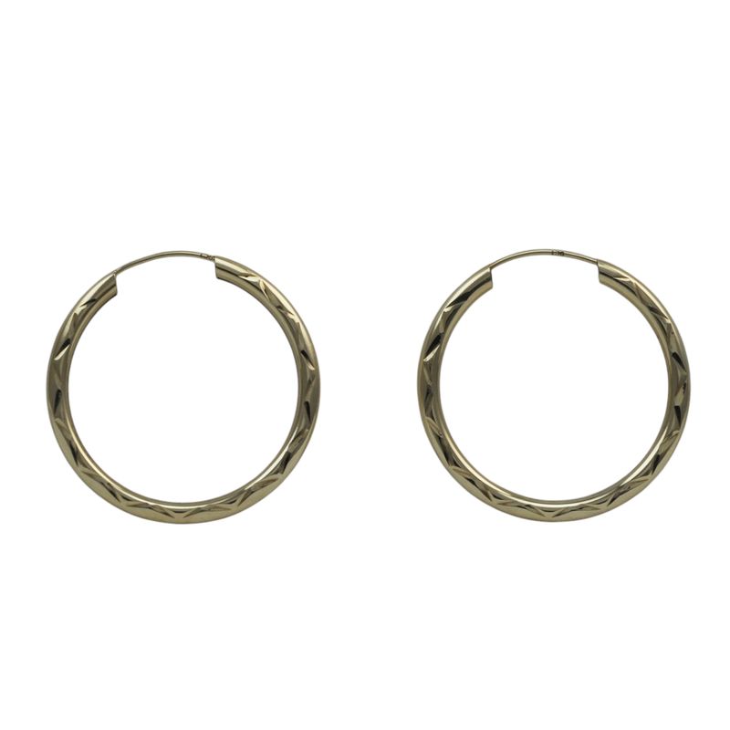 9ct Hollow Zig-Zag Pattern Earrings