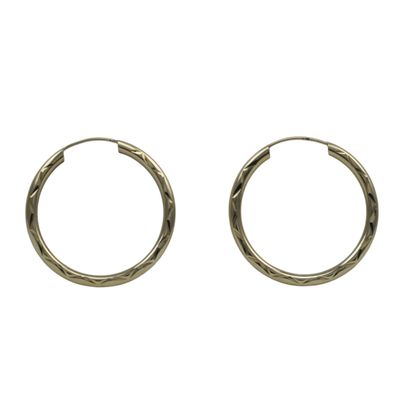 9ct Hollow Zig-Zag Pattern Earrings