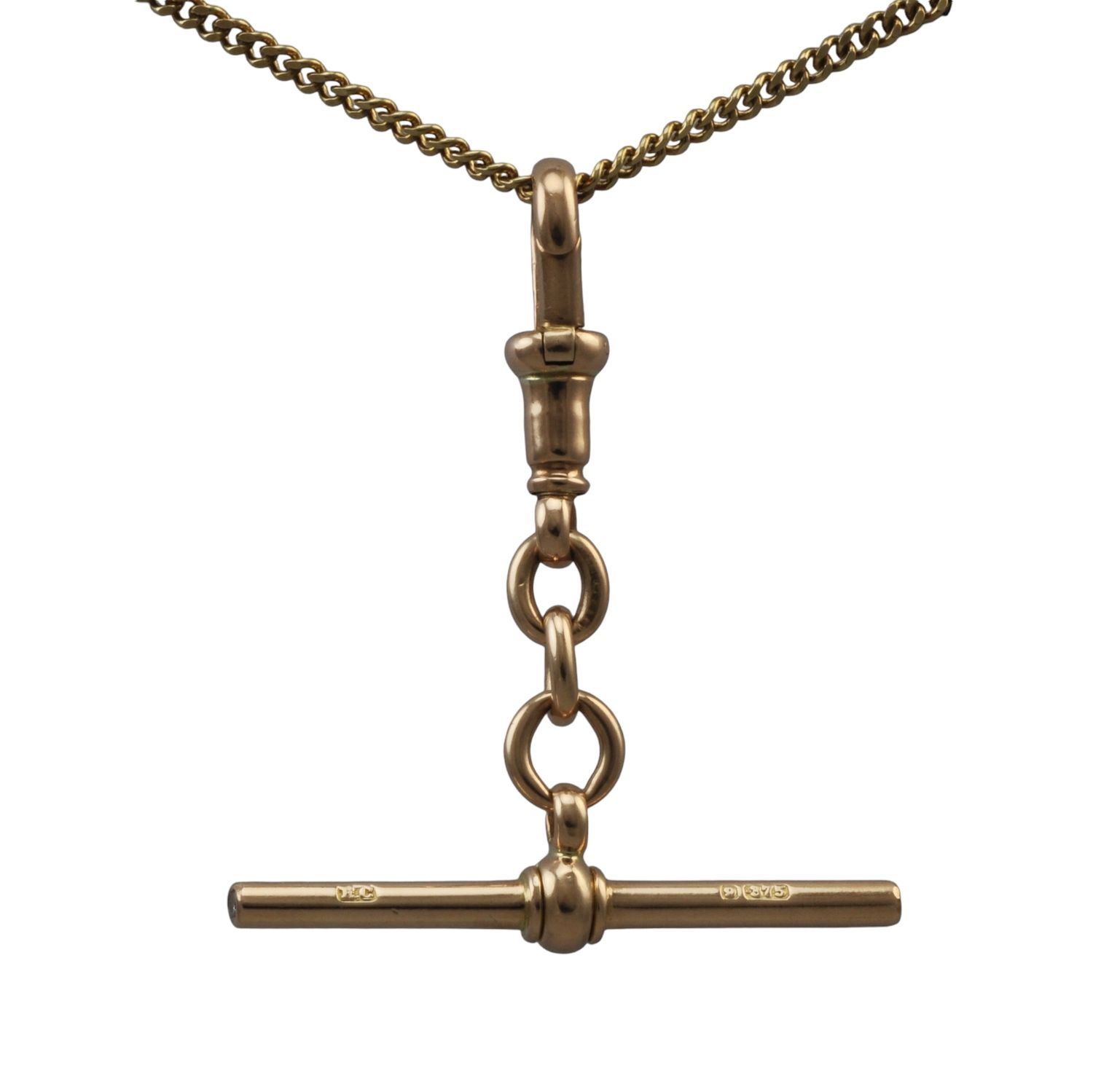 9ct Gold Diamond-Set T-Bar Pendant