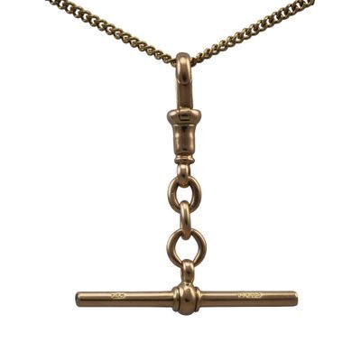9ct Gold Diamond-Set T-Bar Pendant