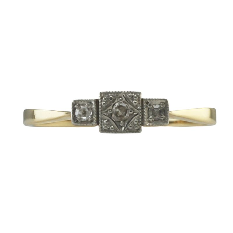 18ct & Platinum and Diamond Art Deco Ring