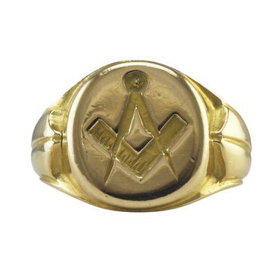 Edwardian 18ct Masonic Signet Ring