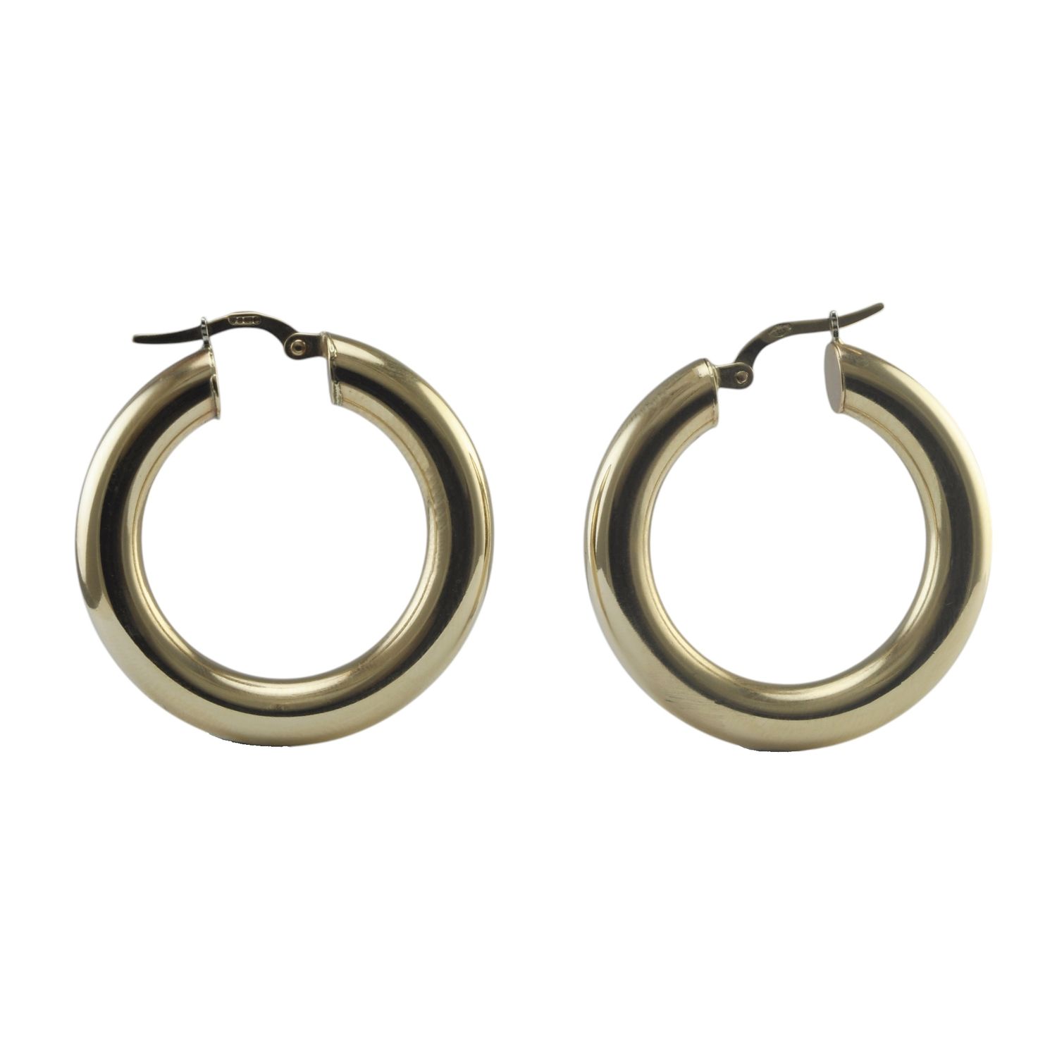9ct Gold Large Hollow Hoop Earrings - SOLD
