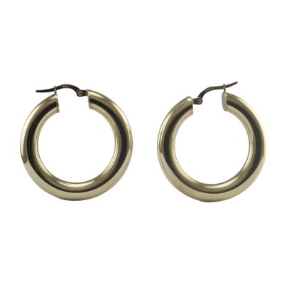 9ct Gold Large Hollow Hoop Earrings - SOLD