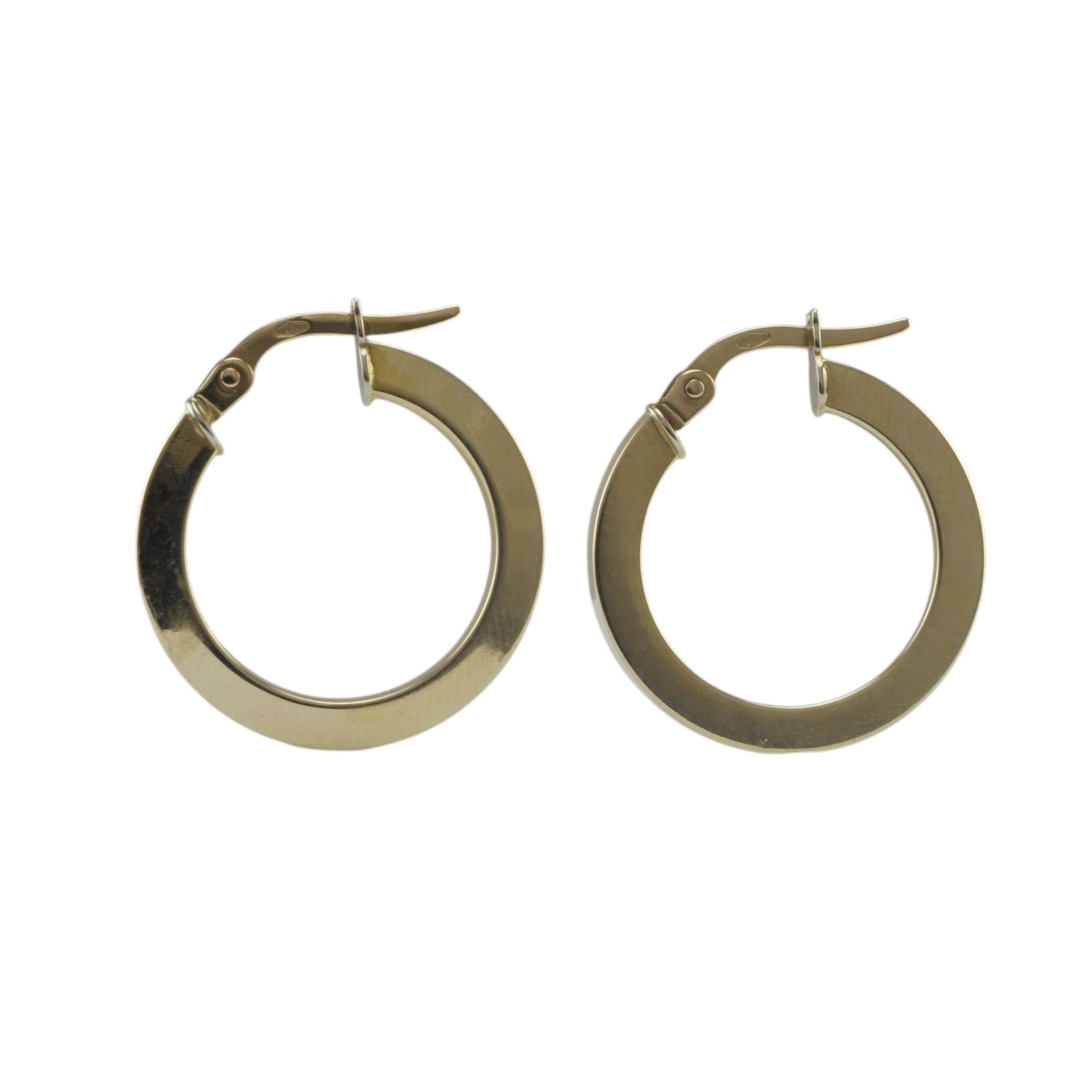 14ct Flat Hollow Hoop Earrings - RESERVED