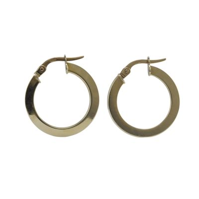 14ct Flat Hollow Hoop Earrings - RESERVED