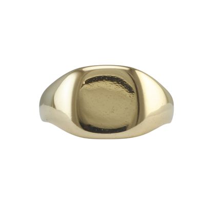 Edwardian 18ct Gold Cushion Shape Signet Ring