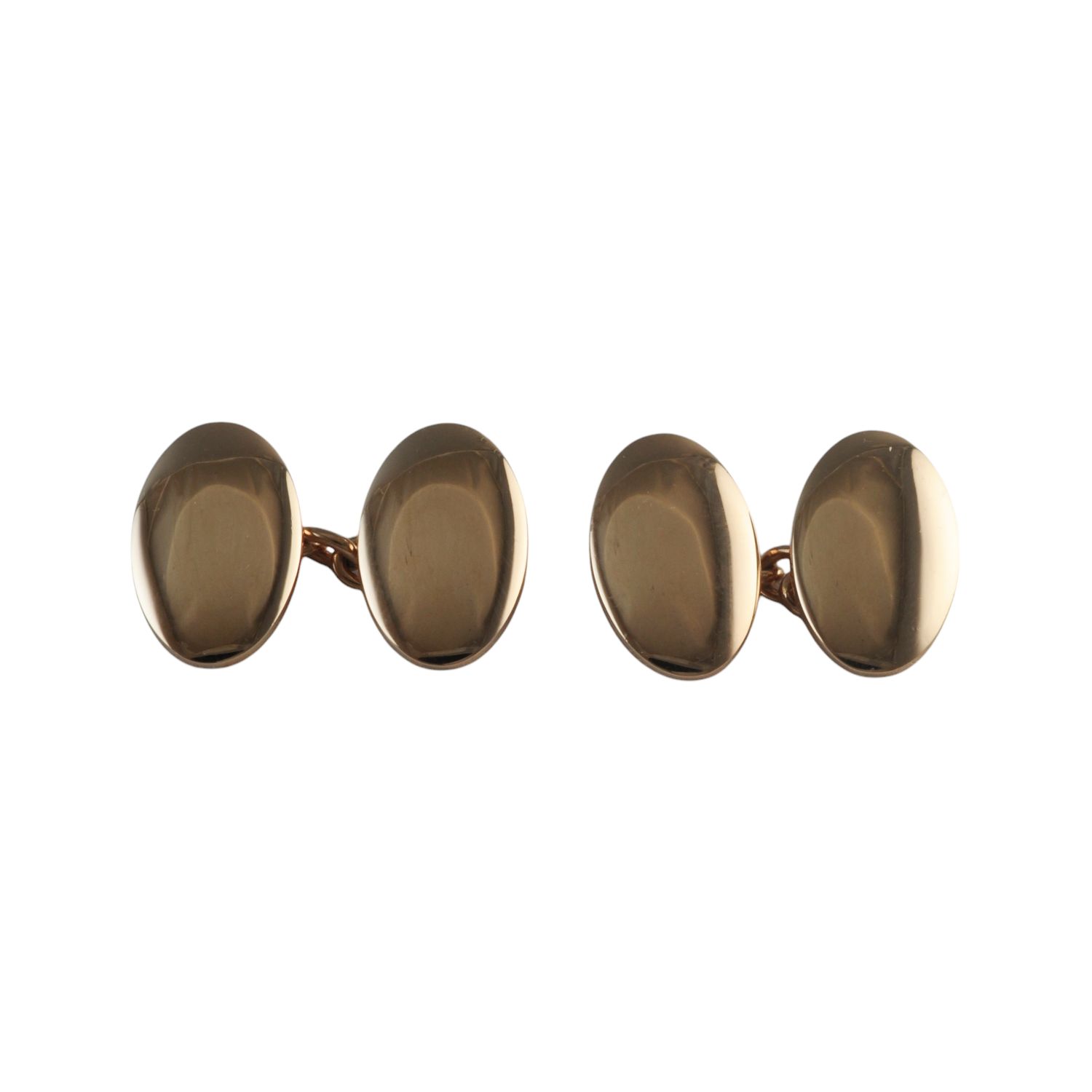 9ct Rose Gold Oval Cufflinks