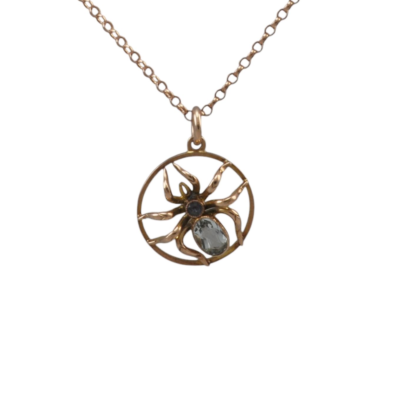 9ct Rose Gold Spider Pendant and Chain - SOLD