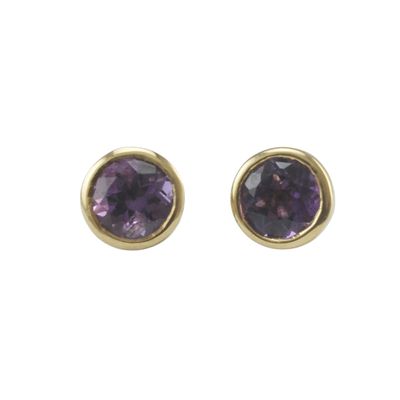 9ct Gold Amethyst Earrings