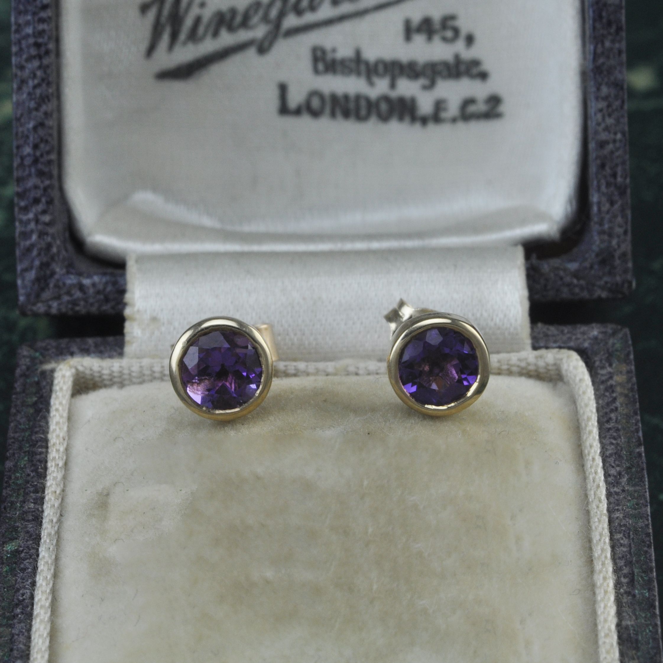 9ct Gold Amethyst Earrings