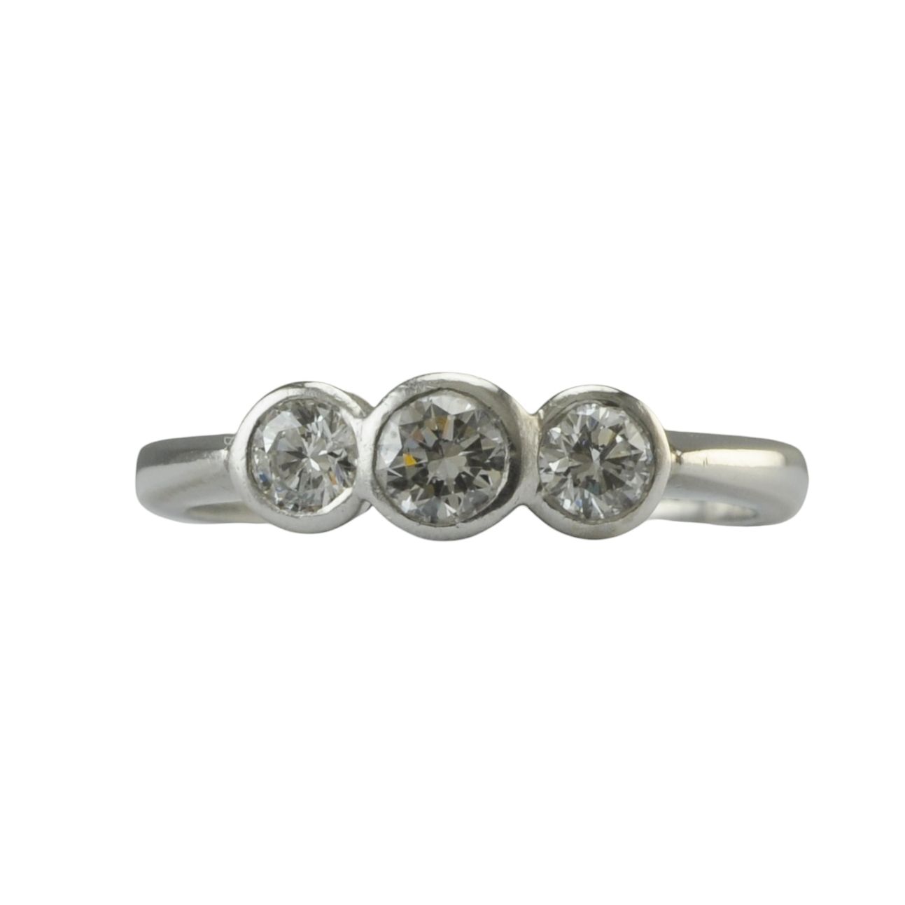 Platinum and Diamond Three-Stone Ring