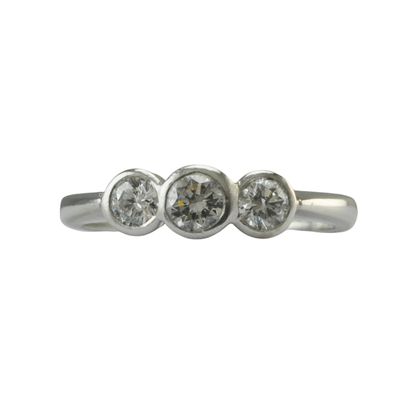 Platinum and Diamond Three-Stone Ring