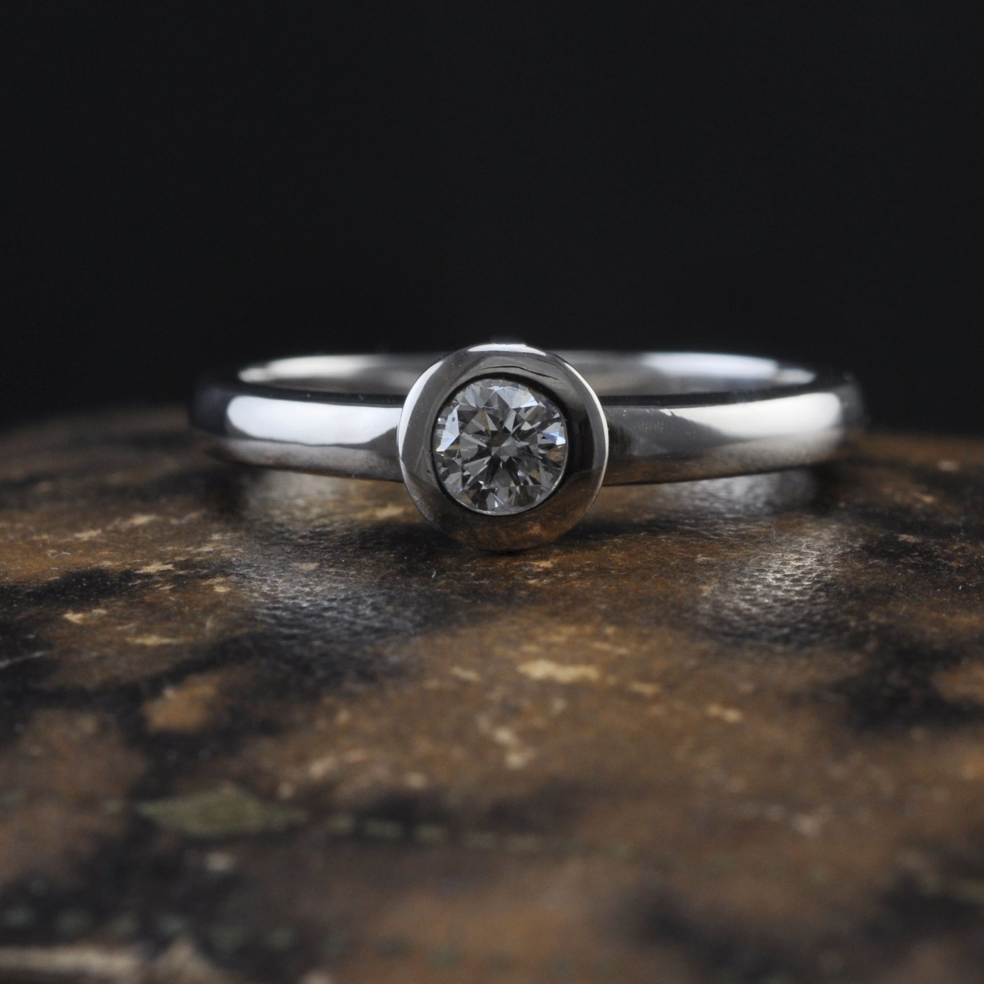 18ct White Gold Diamond Solitaire Ring
