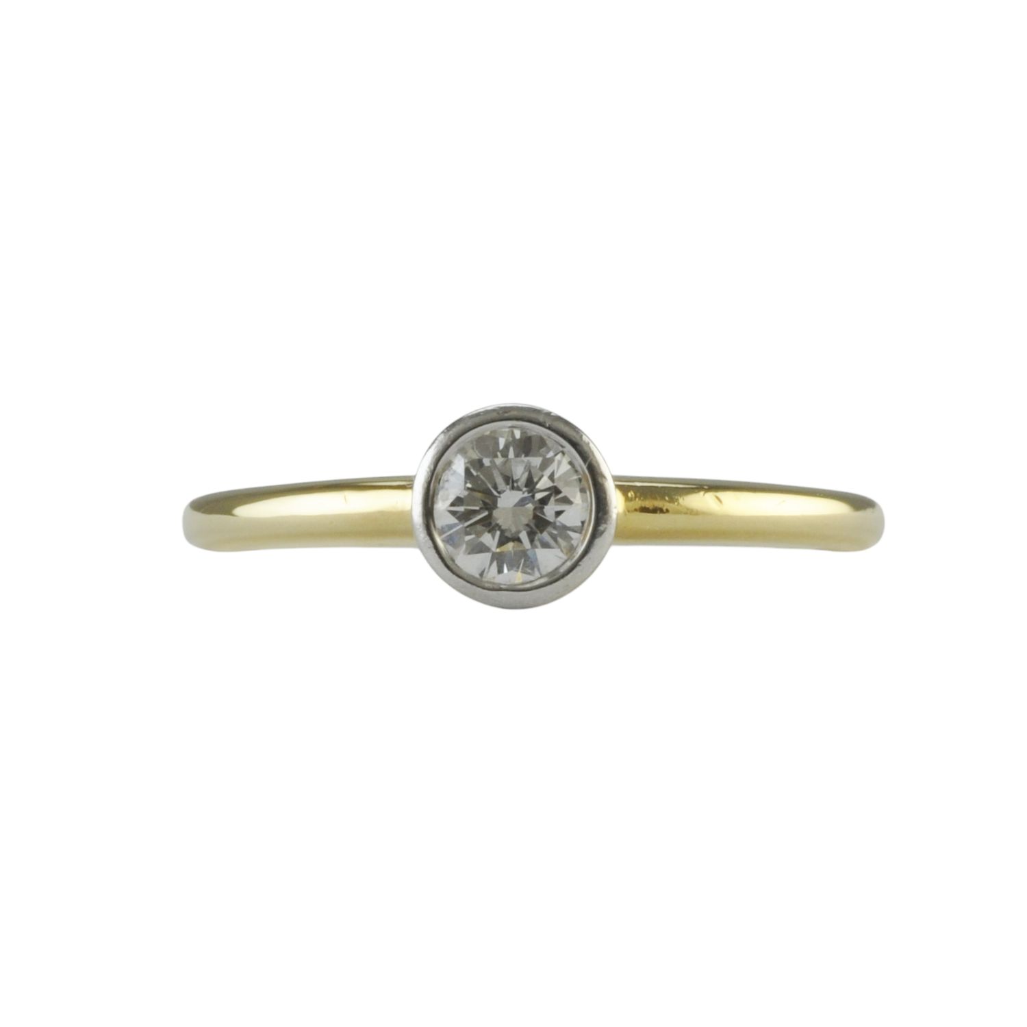Rub-Over Diamond Solitaire Engagement Ring