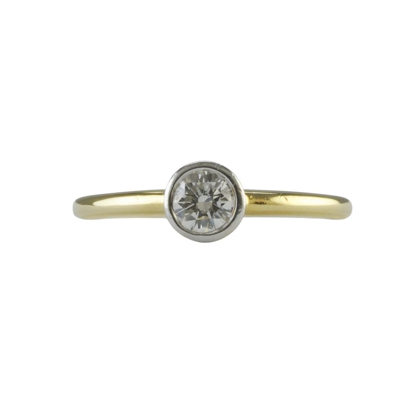 Rub-Over Diamond Solitaire Engagement Ring