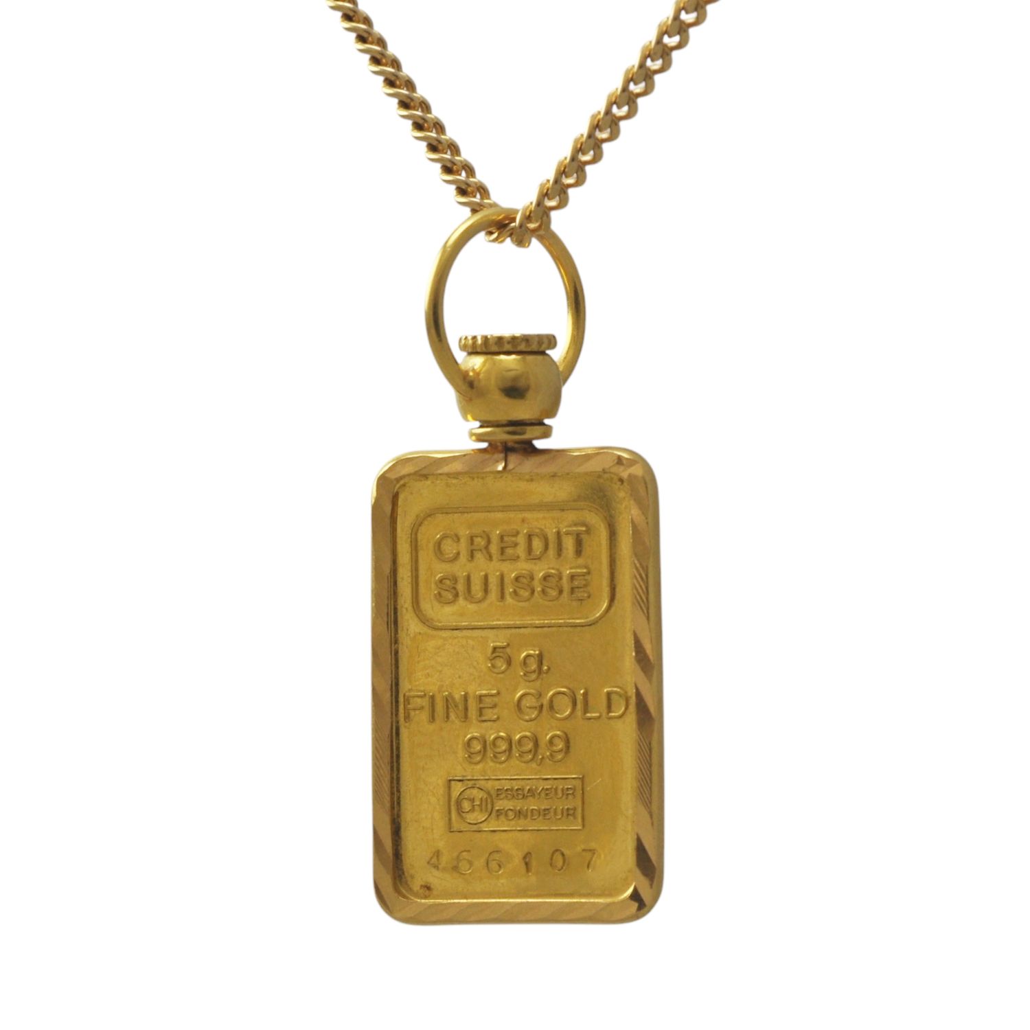 24ct Bar with a 22ct Pendant Mount