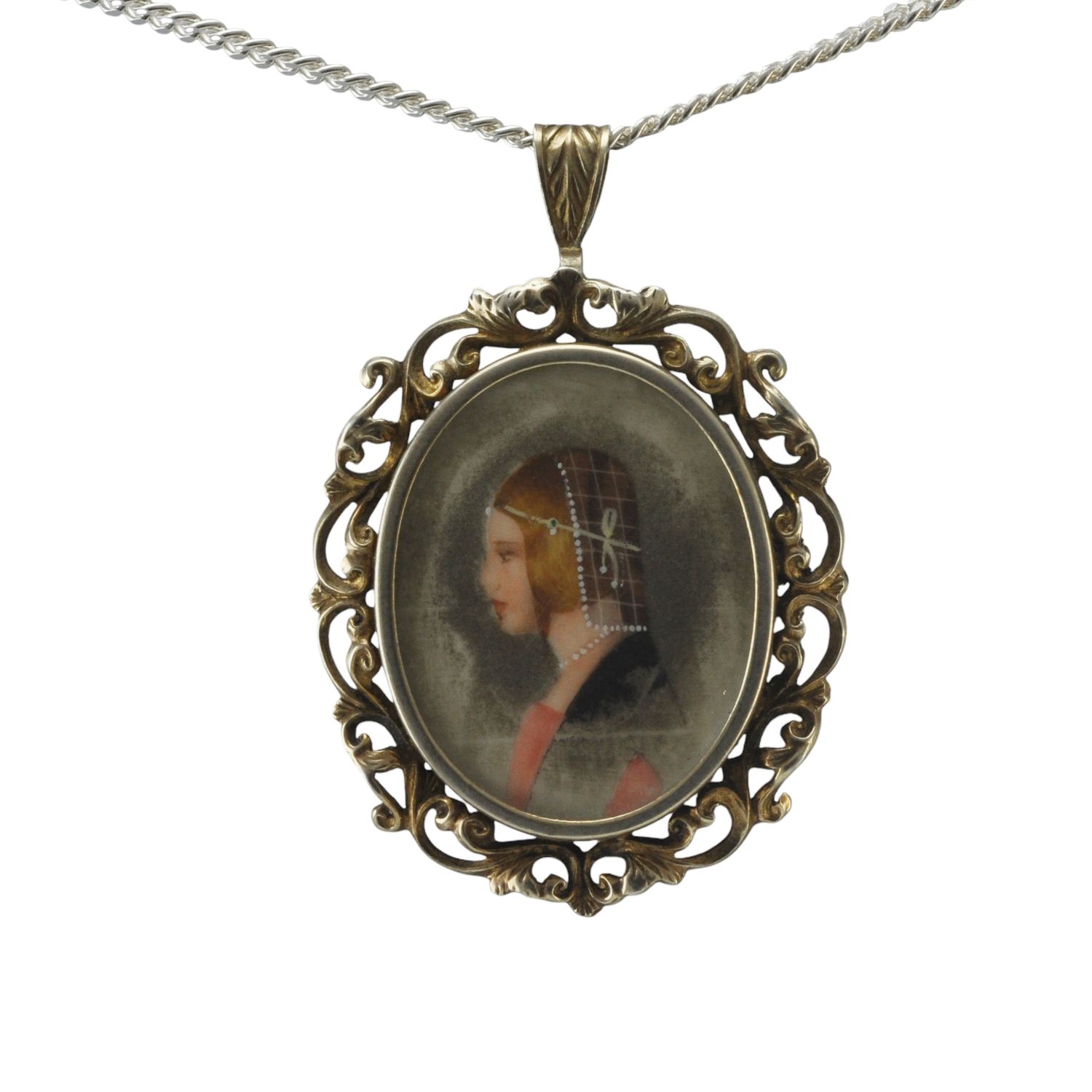 Victorian Silver Picture Pendant