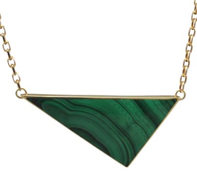 9ct Gold Malachite Necklace