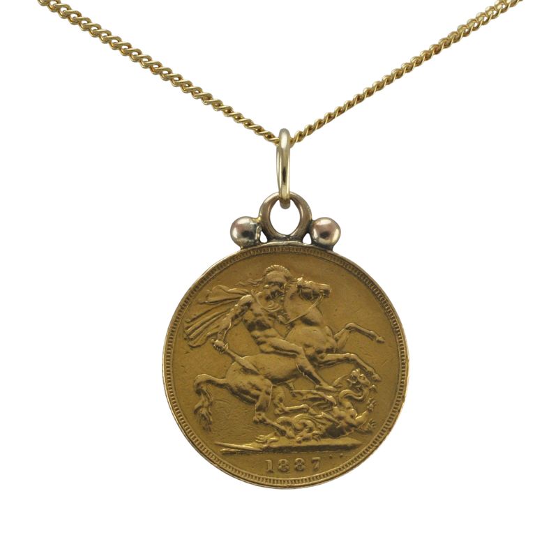 Mounted 1887 Full Sovereign Pendant