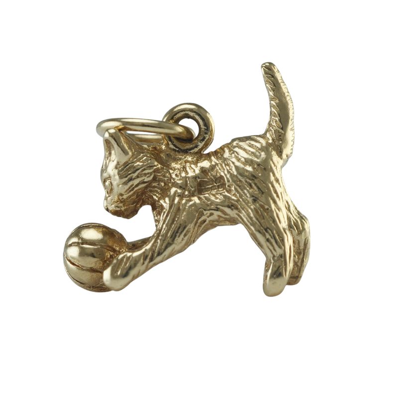 9ct Gold Kitten and Ball Charm