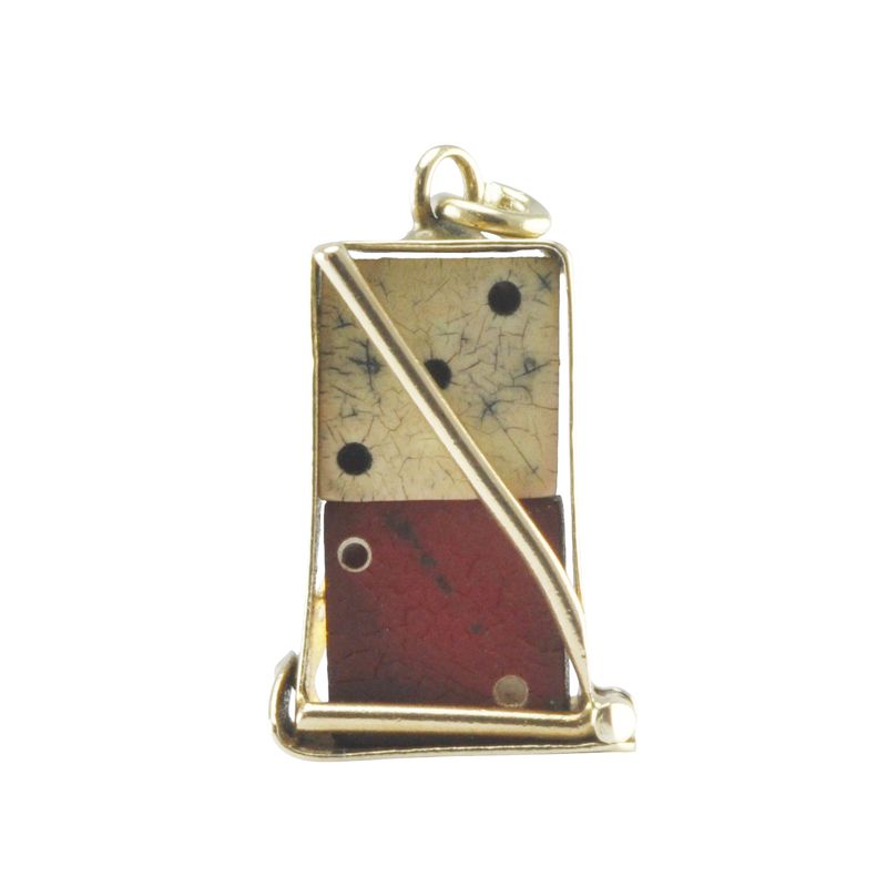 Vintage 9ct Gold Dice Holder Charm