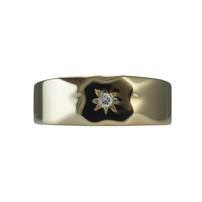 Vintage 9ct Diamond Set Signet Ring
