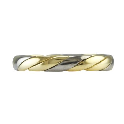 18ct Two Colour Twisted Ring